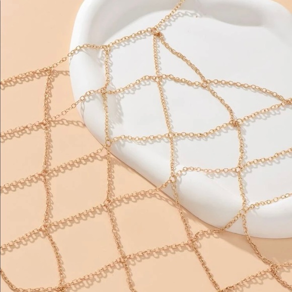 Body Jewelry Chain Halter Mesh Bralette dainty top - Picture 11 of 16